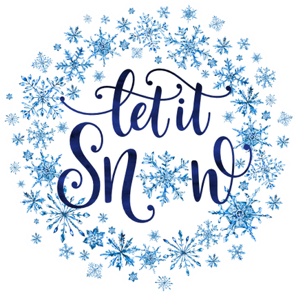 (060-03-D) Watercolor Let it Snow Snowflakes Snow Flakes