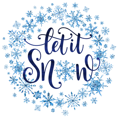 (060-03-D) Watercolor Let it Snow Snowflakes Snow Flakes