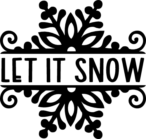 (060-02-A) Snowflakes Snow Flakes Split Name Custom Text