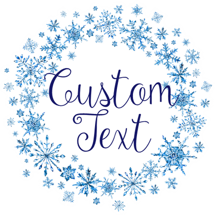 (060-04) Custom Text Watercolor Snowflakes Snow Flakes