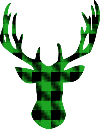 (s063-1-C) Buck Deer Red, Green, Blue White Black Buffalo Plaid