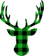 (s063-1-C) Buck Deer Red, Green, Blue White Black Buffalo Plaid