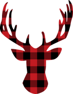 (s063-1-C) Buck Deer Red, Green, Blue White Black Buffalo Plaid