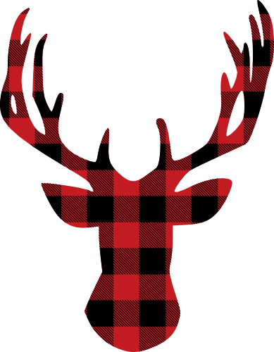 (s063-1-C) Buck Deer Red, Green, Blue White Black Buffalo Plaid