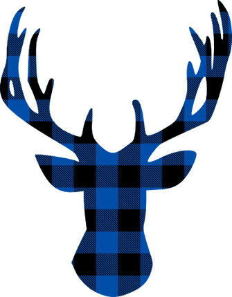 (s063-1-C) Buck Deer Red, Green, Blue White Black Buffalo Plaid