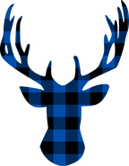 (s063-1-C) Buck Deer Red, Green, Blue White Black Buffalo Plaid