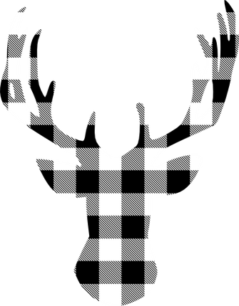 (s063-1-C) Buck Deer Red, Green, Blue White Black Buffalo Plaid