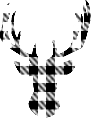 (s063-1-C) Buck Deer Red, Green, Blue White Black Buffalo Plaid