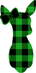 (s063-1-D) Doe Deer Bow Red, Green, Blue White Black Buffalo Plaid