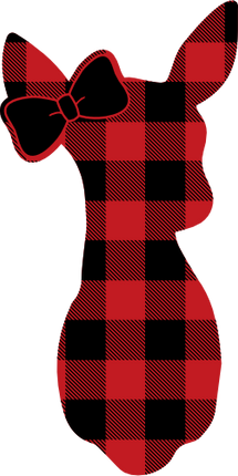 (s063-1-D) Doe Deer Bow Red, Green, Blue White Black Buffalo Plaid