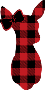 (s063-1-D) Doe Deer Bow Red, Green, Blue White Black Buffalo Plaid