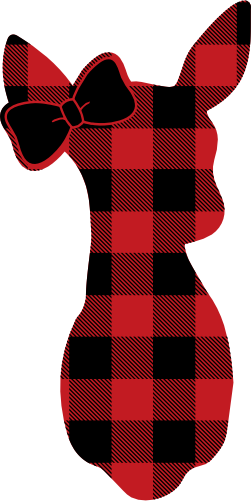(s063-1-D) Doe Deer Bow Red, Green, Blue White Black Buffalo Plaid