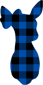 (s063-1-D) Doe Deer Bow Red, Green, Blue White Black Buffalo Plaid