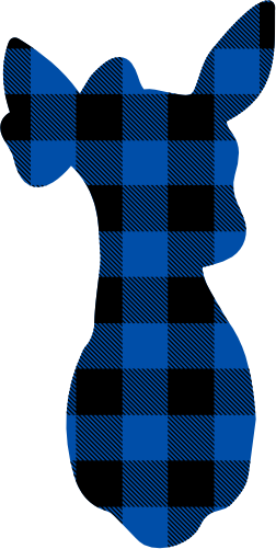 (s063-1-D) Doe Deer Bow Red, Green, Blue White Black Buffalo Plaid