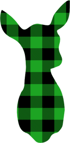 (s063-1-E) Doe Deer Red, Green, Blue White Black Buffalo Plaid