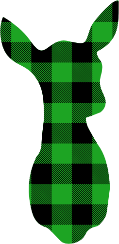 (s063-1-E) Doe Deer Red, Green, Blue White Black Buffalo Plaid