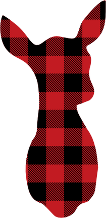 (s063-1-E) Doe Deer Red, Green, Blue White Black Buffalo Plaid