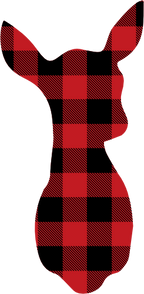 (s063-1-E) Doe Deer Red, Green, Blue White Black Buffalo Plaid