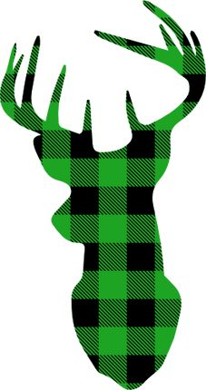 (s063-1-F) Buck Deer Red, Green, Blue White Black Buffalo Plaid