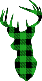 (s063-1-F) Buck Deer Red, Green, Blue White Black Buffalo Plaid