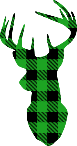 (s063-1-F) Buck Deer Red, Green, Blue White Black Buffalo Plaid