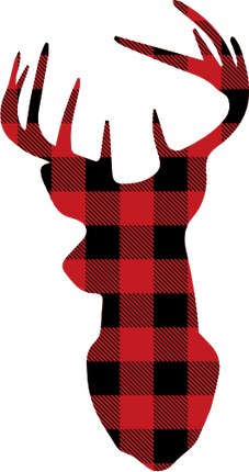 (s063-1-F) Buck Deer Red, Green, Blue White Black Buffalo Plaid