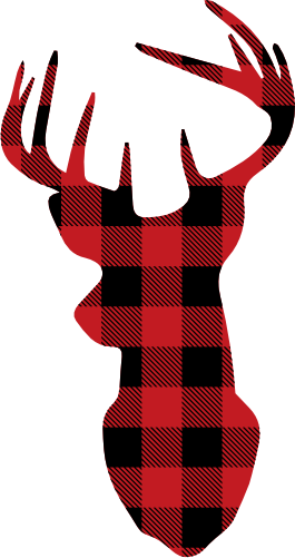 (s063-1-F) Buck Deer Red, Green, Blue White Black Buffalo Plaid