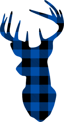 (s063-1-F) Buck Deer Red, Green, Blue White Black Buffalo Plaid