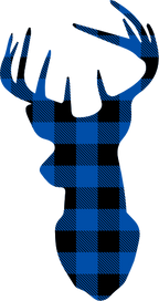 (s063-1-F) Buck Deer Red, Green, Blue White Black Buffalo Plaid