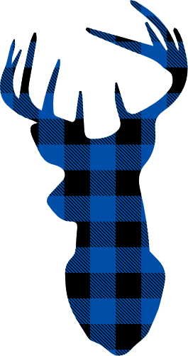 (s063-1-F) Buck Deer Red, Green, Blue White Black Buffalo Plaid