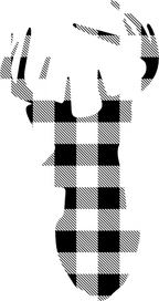 (s063-1-F) Buck Deer Red, Green, Blue White Black Buffalo Plaid