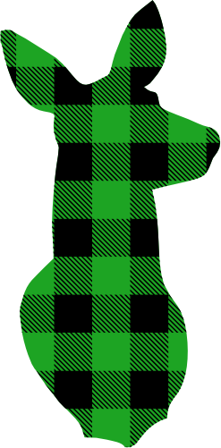 (s063-1-R) Doe Deer Red, Green, Blue White Black Buffalo Plaid