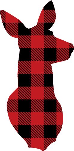 (s063-1-R) Doe Deer Red, Green, Blue White Black Buffalo Plaid