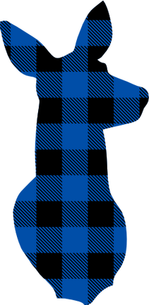 (s063-1-R) Doe Deer Red, Green, Blue White Black Buffalo Plaid