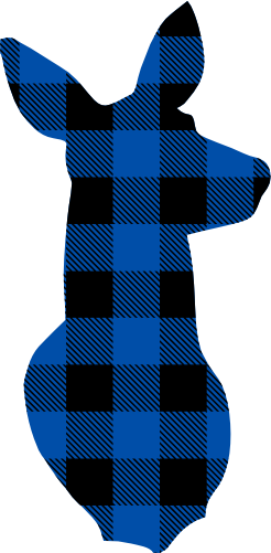 (s063-1-R) Doe Deer Red, Green, Blue White Black Buffalo Plaid