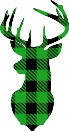 (s063-1-S) Buck Deer Red, Green, Blue White Black Buffalo Plaid