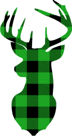 (s063-1-S) Buck Deer Red, Green, Blue White Black Buffalo Plaid
