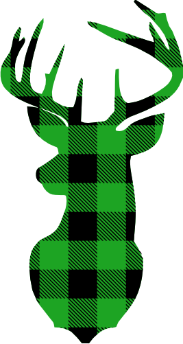 (s063-1-S) Buck Deer Red, Green, Blue White Black Buffalo Plaid