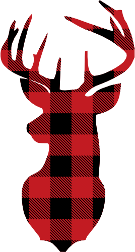 (s063-1-S) Buck Deer Red, Green, Blue White Black Buffalo Plaid