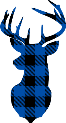 (s063-1-S) Buck Deer Red, Green, Blue White Black Buffalo Plaid