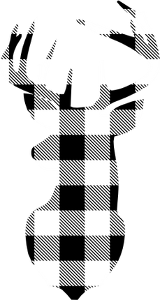 (s063-1-S) Buck Deer Red, Green, Blue White Black Buffalo Plaid