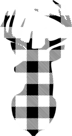 (s063-1-S) Buck Deer Red, Green, Blue White Black Buffalo Plaid