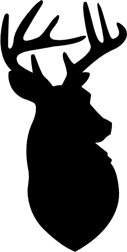 (s063-1-1B) Deer Head Buck Silhouette