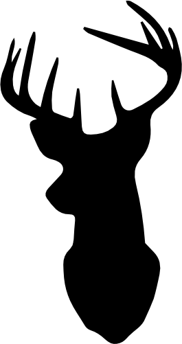 (s063-1-1F) Deer Head Buck Silhouette