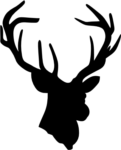 (s063-1-1H) Deer Head Buck Silhouette