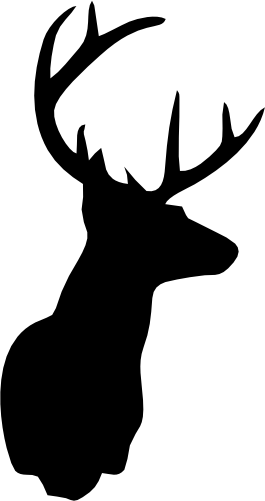 (s063-1-1I) Deer Head Buck Silhouette