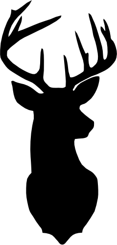 (s063-1-1J) Deer Head Buck Silhouette