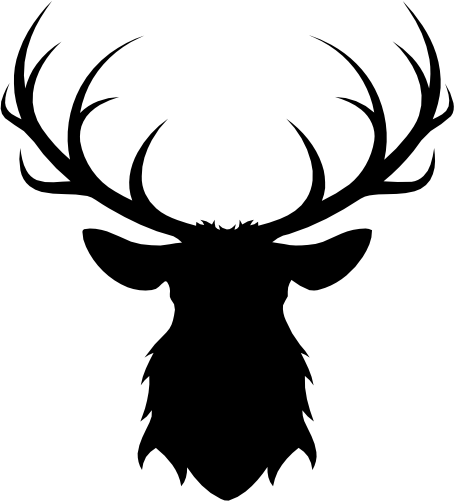 (s063-1-1P) Deer Head Buck Silhouette
