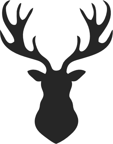 (s063-1-1Q) Deer Head Buck Silhouette