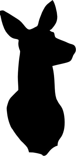 (s063-1-1R) Deer Head Doe Silhouette